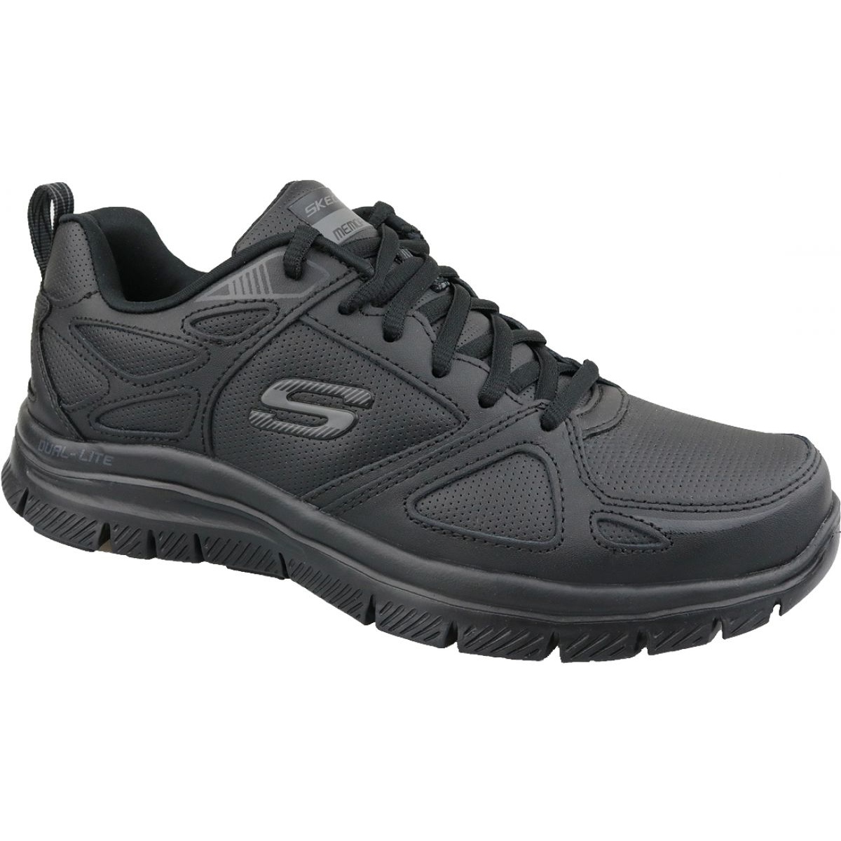 Zapatos Antideslizantes Memory Foam Tenis Skechers Para Trabajo Skechers Flex Advantage M 51461 BBK Zapatos Parte Superior Negra