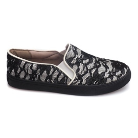 Zapatillas Slip Slip Lace Q10 Blanco negro