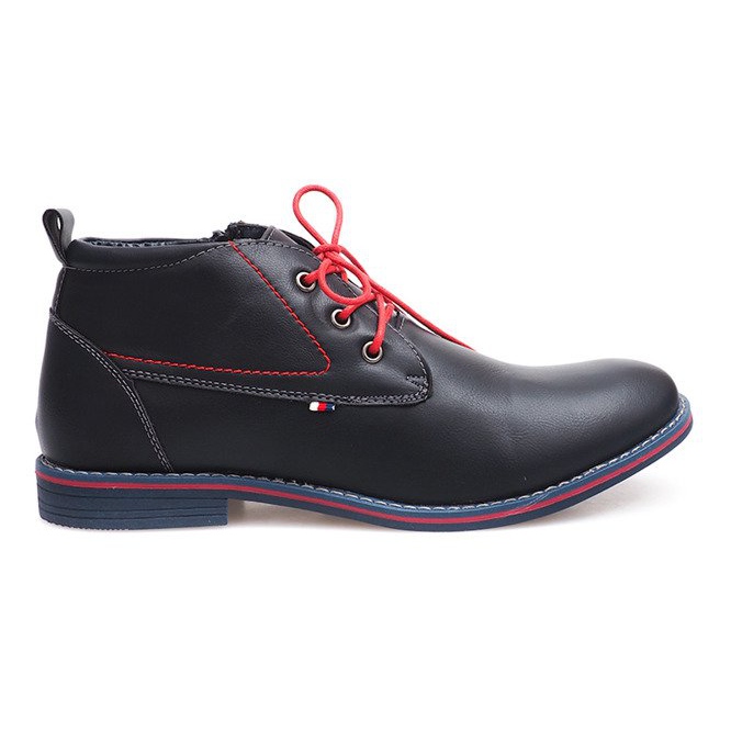Botas altas y cálidas atadas 86105 Azul Marino