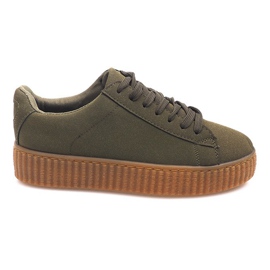 Botas Creepers en la plataforma verde AM-1101 Botas Creepers en la plataforma verde AM-1101
