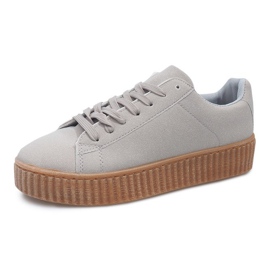 Botas Creepers En La Plataforma AM-1101 Gris