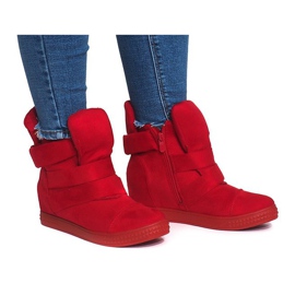 Deportivas Cuña Con Velcro 1703 Rojo