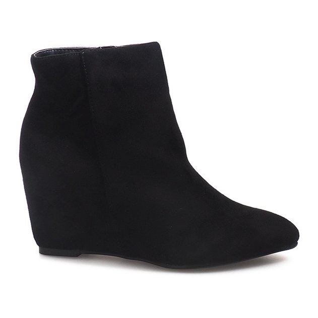 Botas de cuña en cuña B5062 Negro