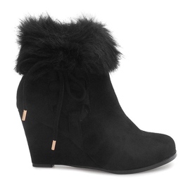 Botas negras en cuña L6058 negro