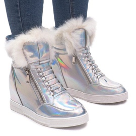 Zapatos deportivos Warm R-99 plateados gris Zapatos deportivos Warm R-99 plateados gris