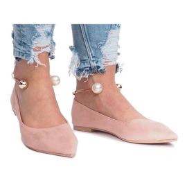 Bailarinas Pink Fur con perlas rosa