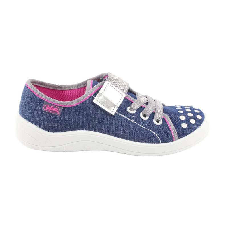 Zapatos befado para niños 251Y109 jeans azul marino rosado gris