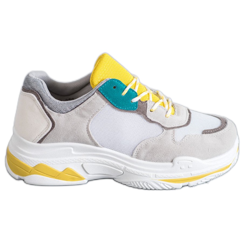 SHELOVET Calzado deportivo con cordones gris amarillo SHELOVET Calzado deportivo con cordones gris amarillo