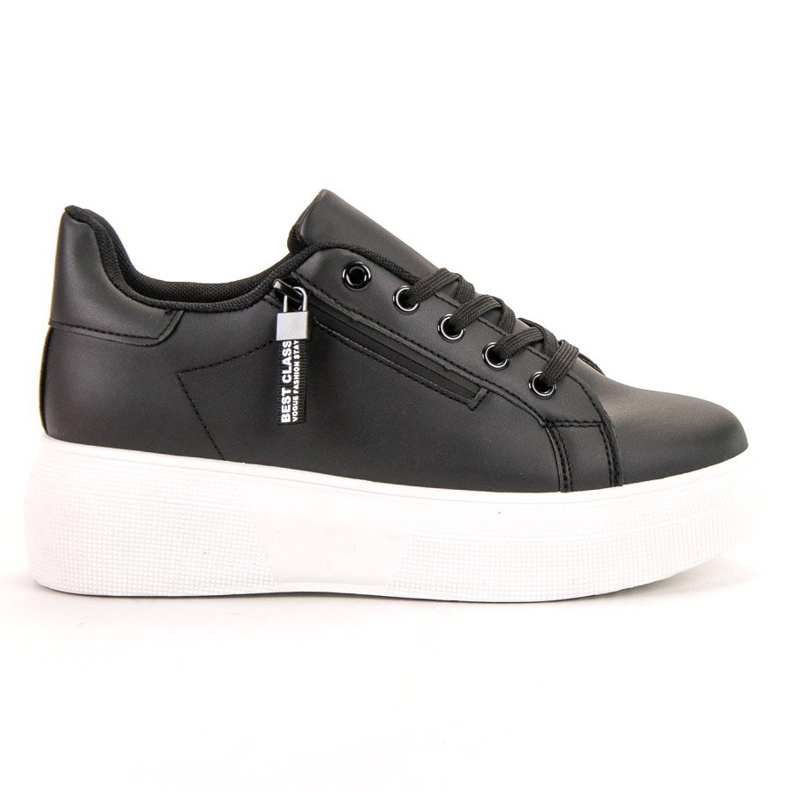 SHELOVET Zapatos con cordones en la plataforma negro