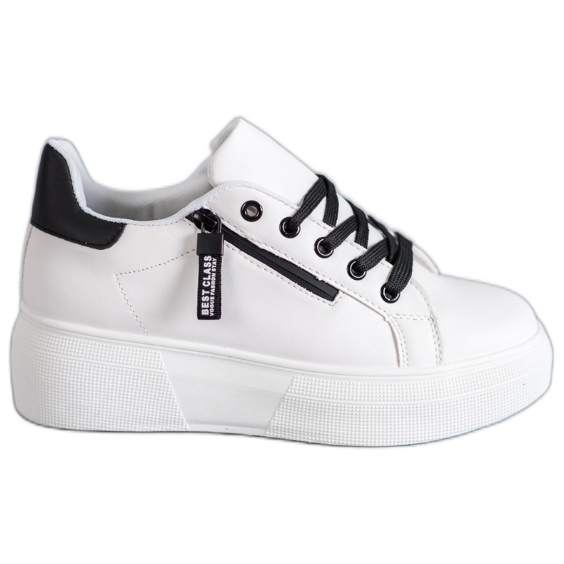 SHELOVET Zapatos con cordones en la plataforma blanco