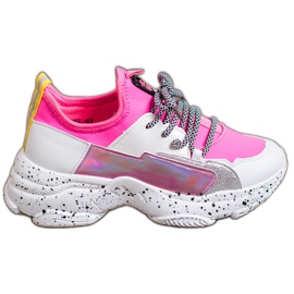 SHELOVET Zapatillas sin cordones rosa multicolor