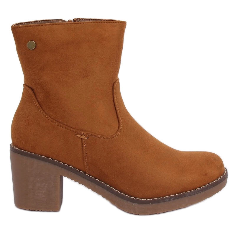 Botas con tacón de goma camel 8B852 Camel marrón