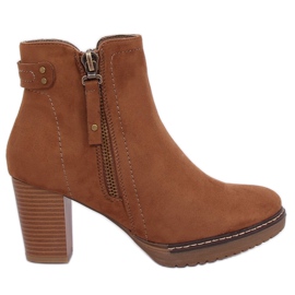 Botas de tacón ante beige 8B856 Caqui Botas de tacón ante beige 8B856 Caqui