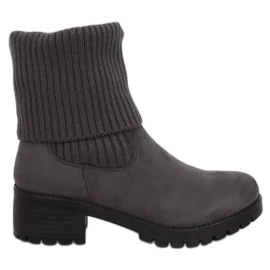 Gris Botas de mujer con ribete ZX2804 Gris