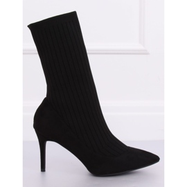Botas negras con un calcetín superior negro T5033 Negro