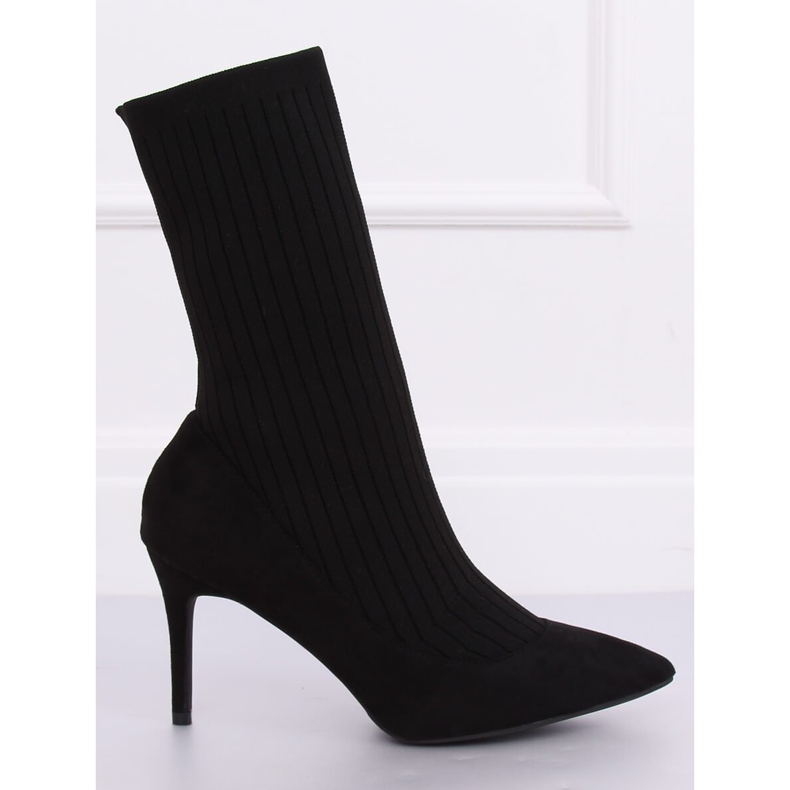 Botas negras con un calcetín superior negro T5033 Negro