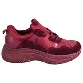 SHELOVET Zapatos deportivos burdeos rojo