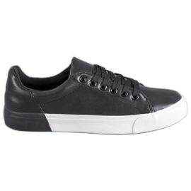 Bestelle Zapatillas de cuero ecológico negro