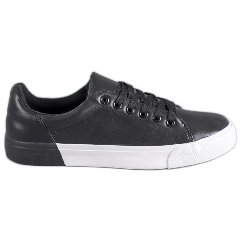 Bestelle Zapatillas de cuero ecológico negro