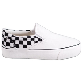 SHELOVET Slipons a cuadros blancos
