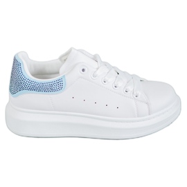 Yes Mile Calzado deportivo con cristales blanco