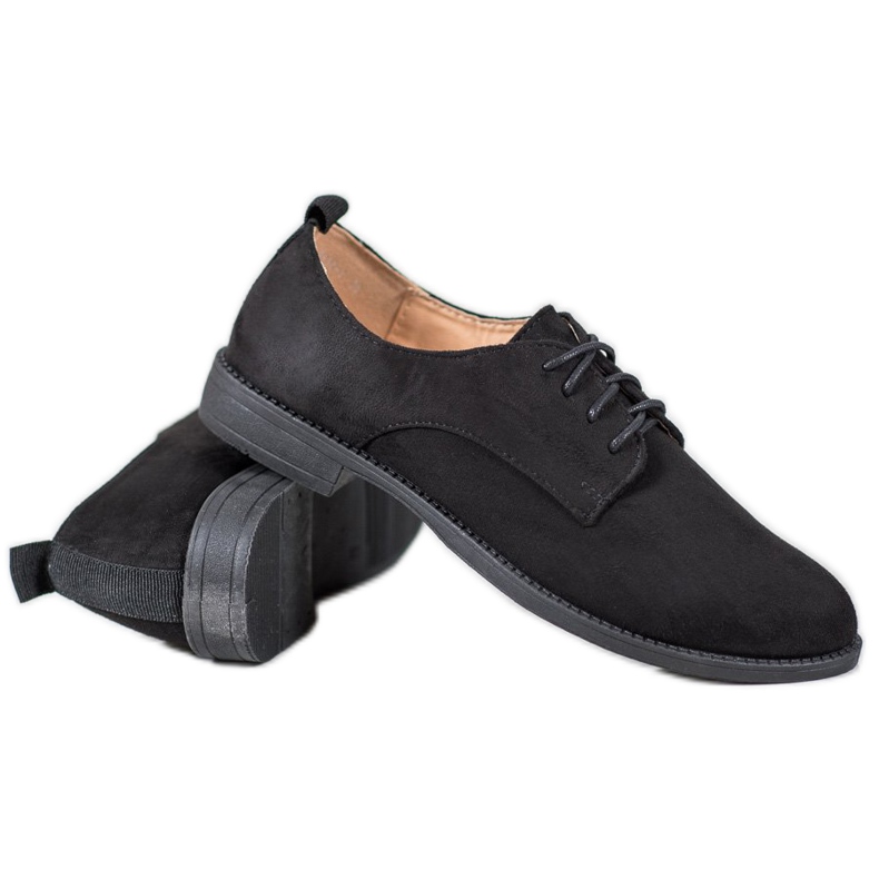 SHELOVET Zapatos de gamuza negro