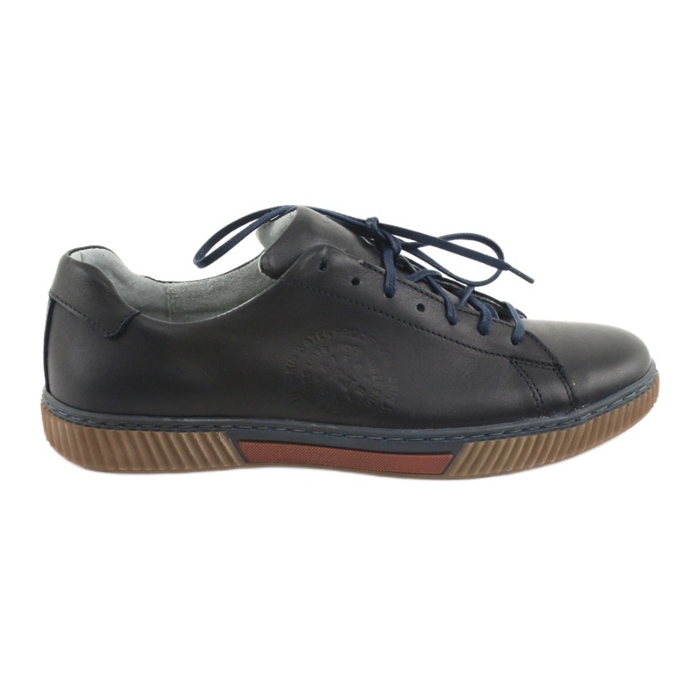 Riko Zapatos de cuero para hombres 893 azul marino