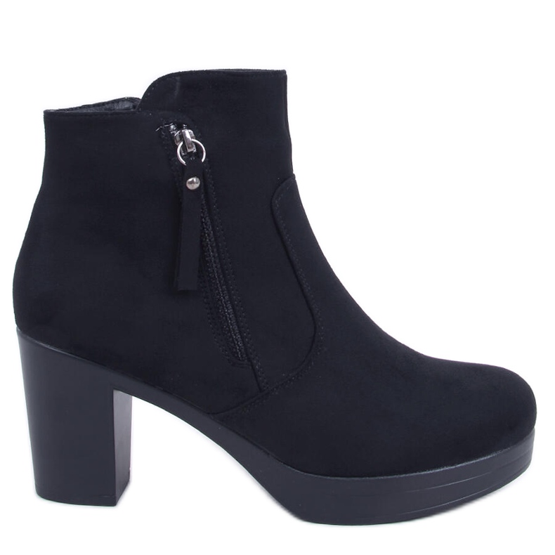 Black 8B882 Botas negras de tacón alto negro