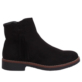 Botas negras Jodhpur con flecos 8B907 Negro