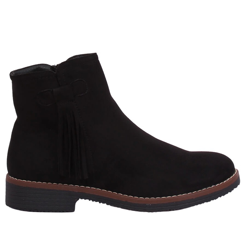 Botas negras Jodhpur con flecos 8B907 Negro