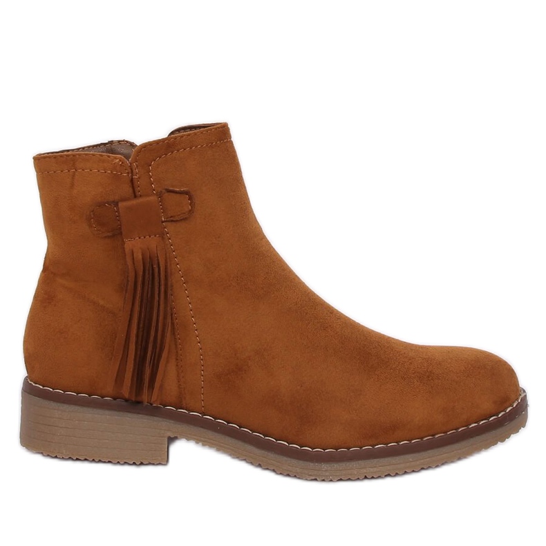 Botas Jodhpur con flecos camel 8B907 Camel marrón