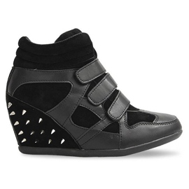 Deportivas Cuña Con Tachuelas 4515 Negro Deportivas Cuña Con Tachuelas 4515 Negro