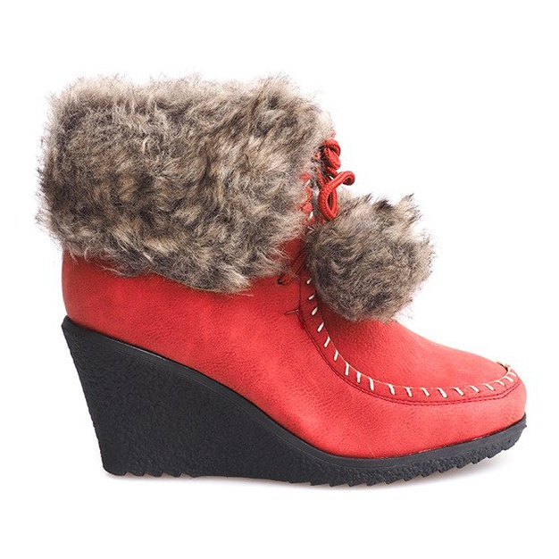 Botas cálidas en cuña ZH227 rojo