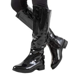 Bota lacada negra W-90 negro