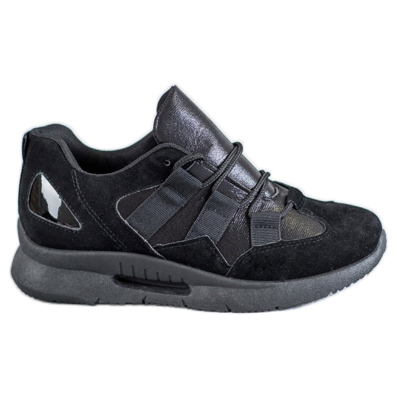 SHELOVET Zapatos deportivos de gamuza negro