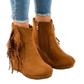 Botines ante camel boho LBS2586 marrón