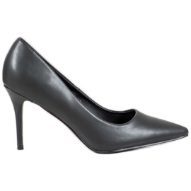 Diamantique Tacones de cuero ecológico negro