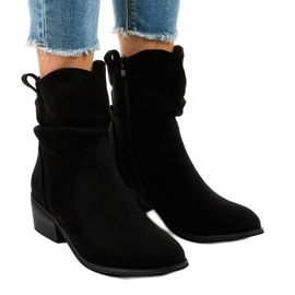 Botines de ante negro con cremallera 3893