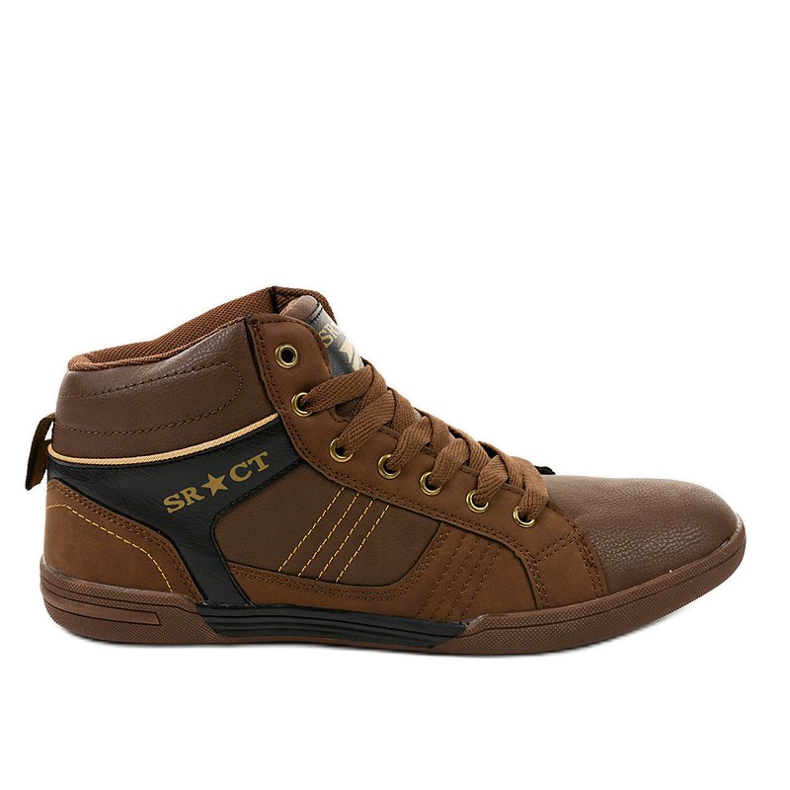 Zapatillas de hombre con cordones marrones 15M749 marrón negro Zapatillas de hombre con cordones marrones 15M749 marrón negro