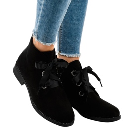 Botas negras con cordones de ante K123 negro