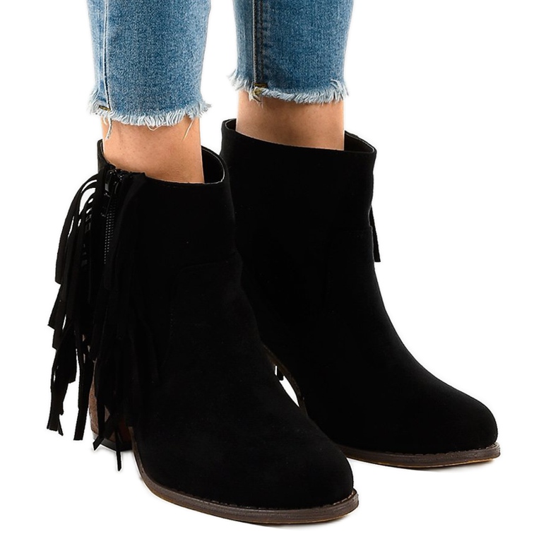 Botas boho de gamuza negra en la publicación FY8333 negro