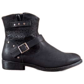 Groto Gogo Botines calados con hebilla negro