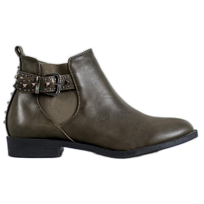 SHELOVET Botines chelsea verdes con pedrería