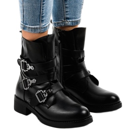Botas negras de mujer con hebillas HQ1588 negro