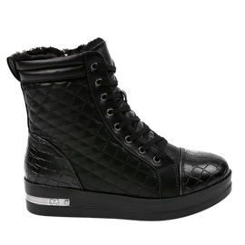 Zapatillas negras aisladas con cremallera 9015-1 negro