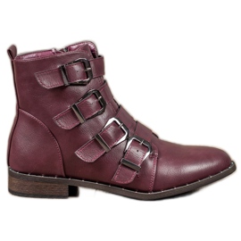Cm Paris Botas con hebillas rojo Cm Paris Botas con hebillas rojo