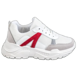 SHELOVET Zapatillas deportivas blanco rojo multicolor