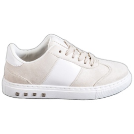 Emaks Zapatillas con diamantes de imitación blanco marrón Emaks Zapatillas con diamantes de imitación blanco marrón