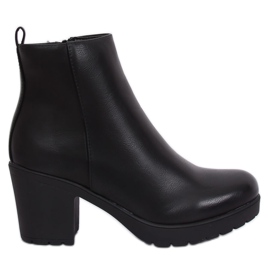 Black BM172 Botas negras de tacón alto lisas negro