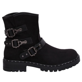 Botas negras planas de mujer negras BH5502 Black negro